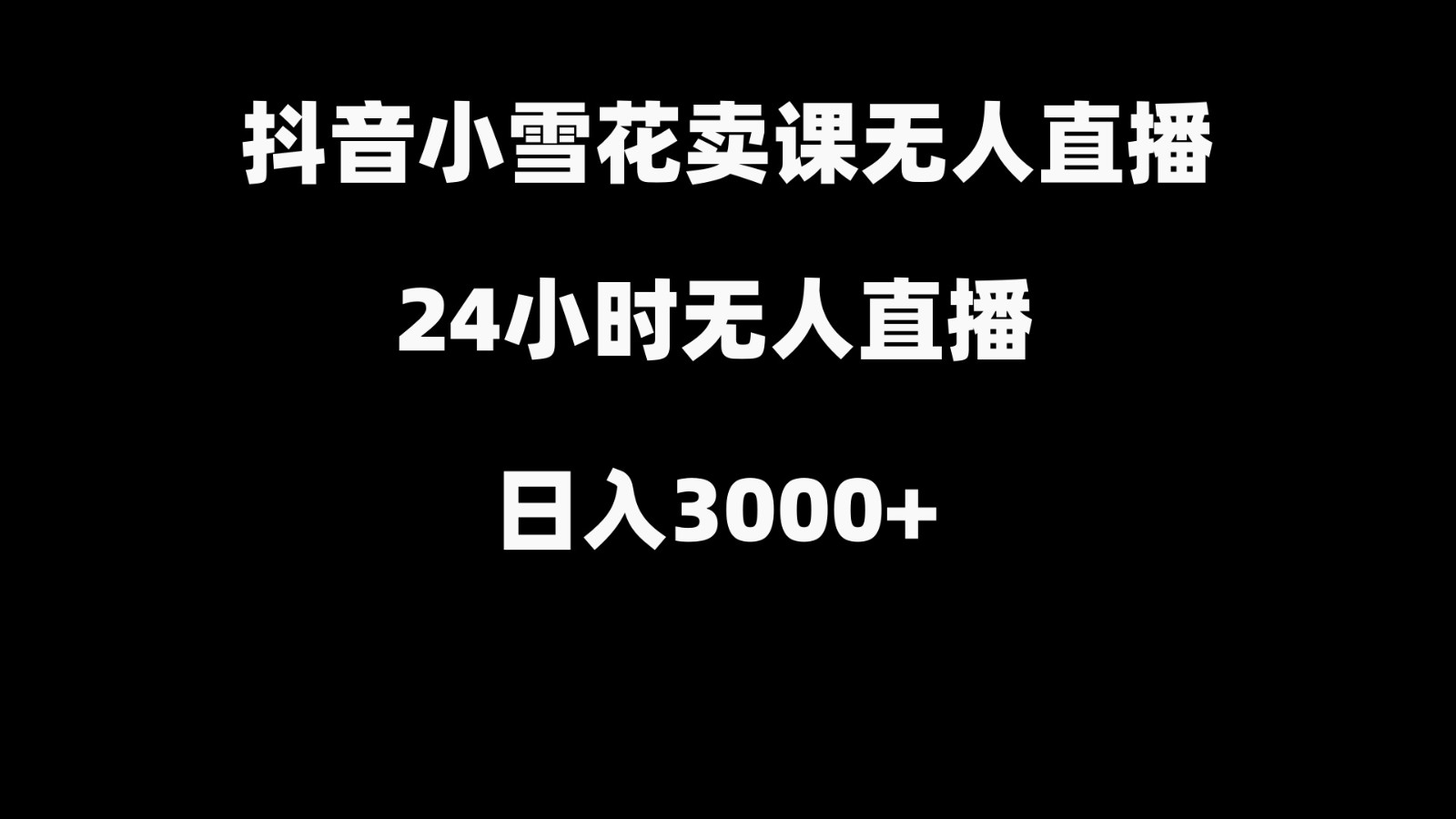 抖音小雪花卖缝补收纳教学视频课程，无人直播日入3000+-星火轻创