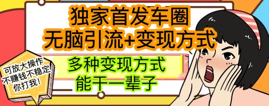 最新独家日入过千车圈暴力引流变现详解【揭秘】-星火轻创