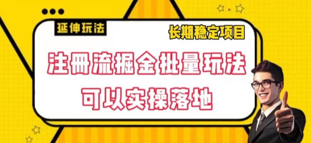 注册流掘金批量玩法，可以实操落地【揭秘】-星火轻创