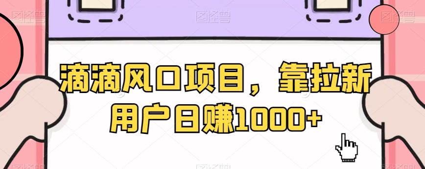 滴滴风口项目，靠拉新用户日赚1000+-星火轻创