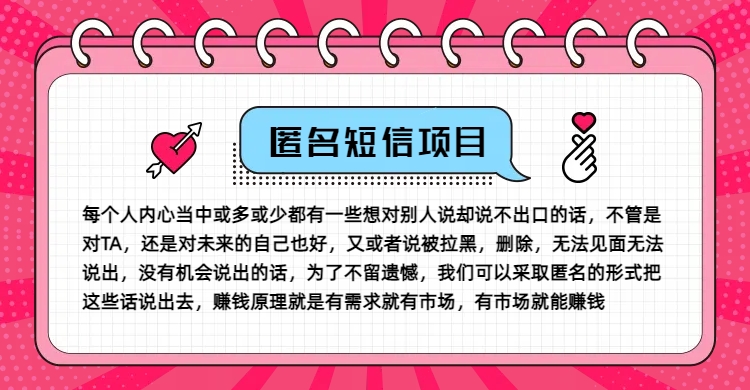 冷门小众赚钱项目，匿名短信，玩转信息差，月入五位数【揭秘】-星火轻创