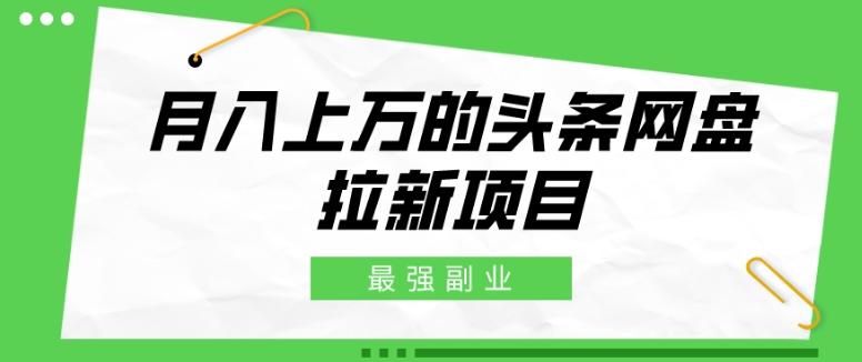 最强副业，月入上万的头条网盘拉新项目，小白新手轻松上手-星火轻创