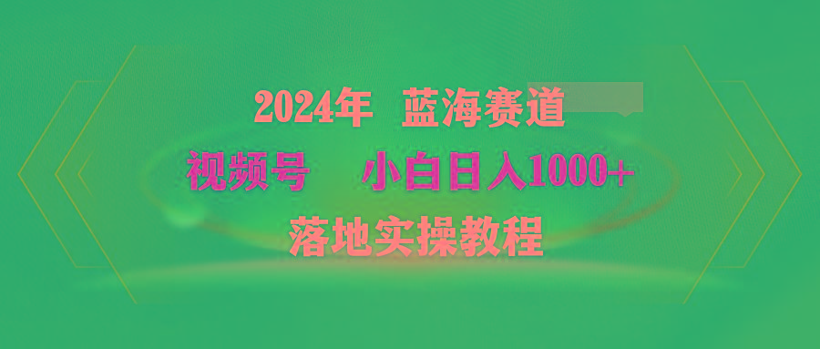 (9515期)2024年蓝海赛道 视频号  小白日入1000+ 落地实操教程-星火轻创