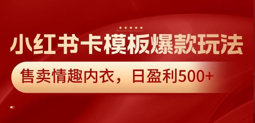 小红书卡模板爆款玩法，售卖情趣内衣，日盈利500+【揭秘】-星火轻创