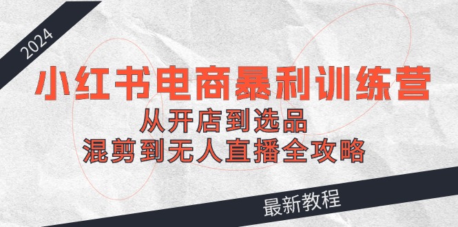 2024小红书电商暴利训练营：从开店到选品，混剪到无人直播全攻略-星火轻创