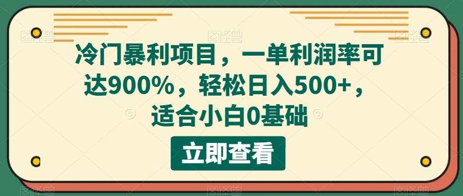 冷门暴利项目，一单利润率可达900%，轻松日入500+，适合小白0基础-星火轻创