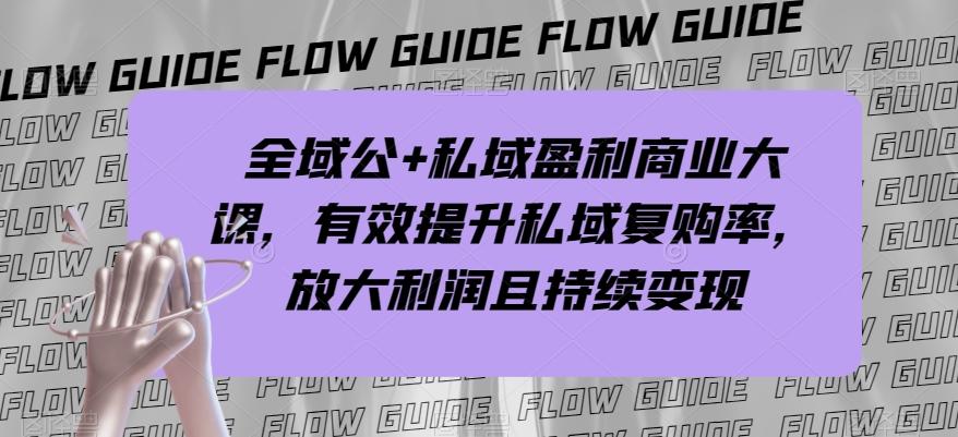 全域公+私域盈利商业大课，有效提升私域复购率，放大利润且持续变现-星火轻创