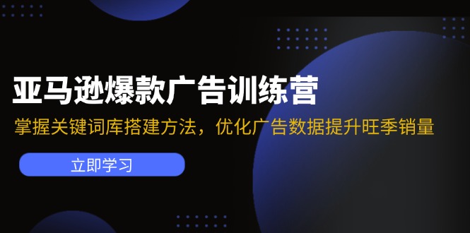 亚马逊爆款广告训练营：掌握关键词库搭建方法，优化广告数据提升旺季销量-星火轻创