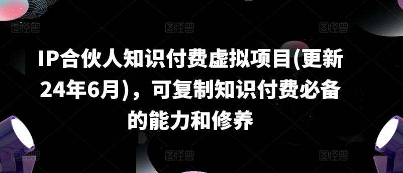 IP合伙人知识付费虚拟项目(更新24年6月)，可复制知识付费必备的能力和修养-星火轻创