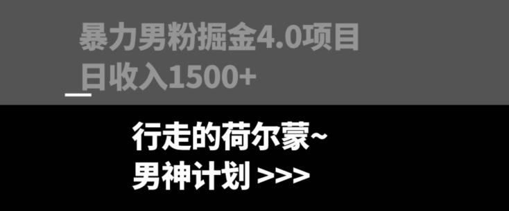 暴力男粉掘金4.0项目不违规不封号无脑复制单人操作日入1000+-星火轻创