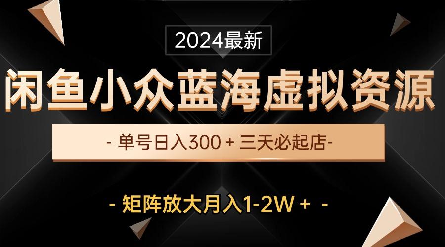 最新闲鱼小众蓝海虚拟资源，单号日入300＋，三天必起店，矩阵放大月入1-2W-星火轻创