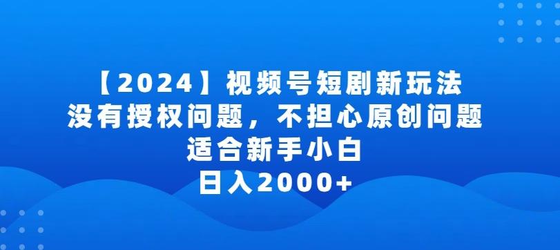 2024视频号短剧玩法，没有授权问题，不担心原创问题，适合新手小白，日入2000+【揭秘】-星火轻创