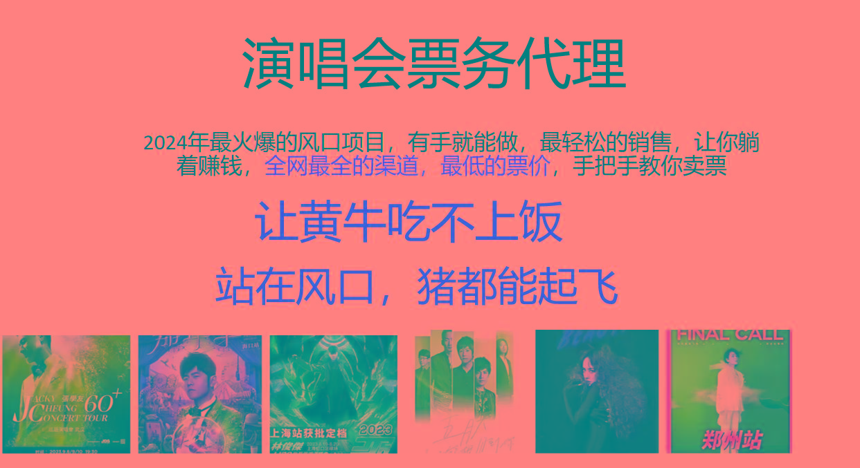 2024年最火爆风口项目，演唱会票务代理，日入2000+，一部手机就能搞定！-星火轻创