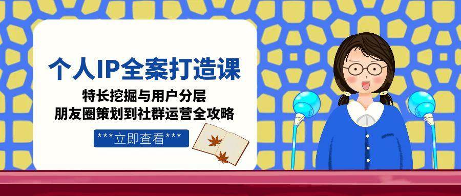 个人IP全案打造课，特长挖掘与用户分层，朋友圈策划到社群运营全攻略-星火轻创