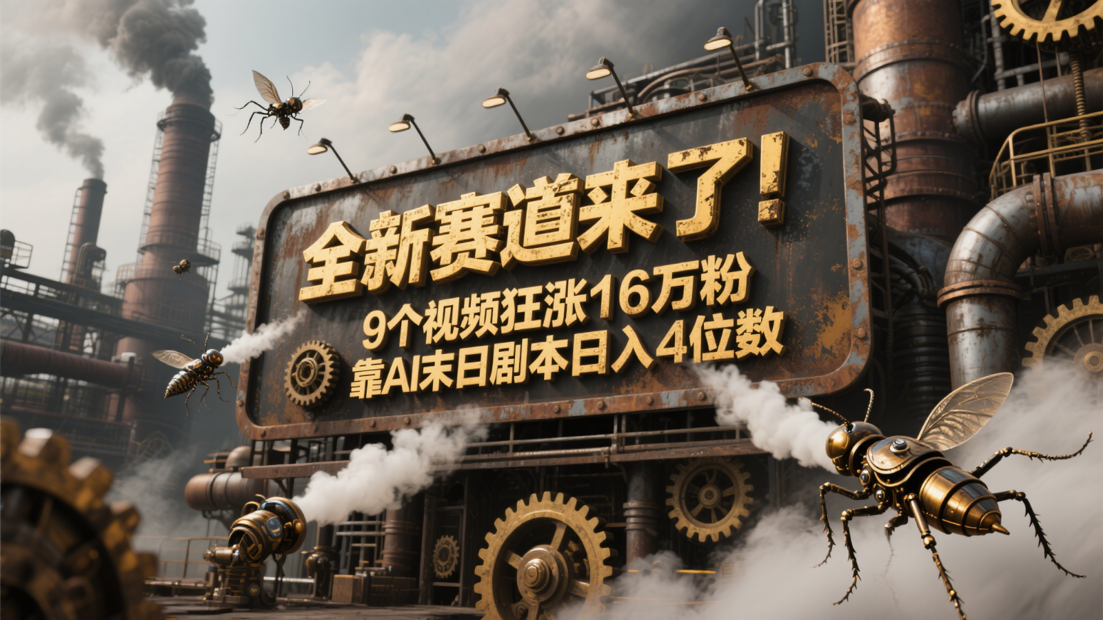 全新赛道来了!9个视频狂涨16万粉,靠AI末日剧本日入4位数,评论区爆肝追更!-星火轻创