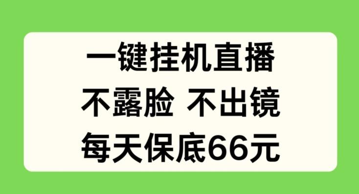 一键挂JI直播，不露脸不出境，每天保底66元【揭秘】-星火轻创