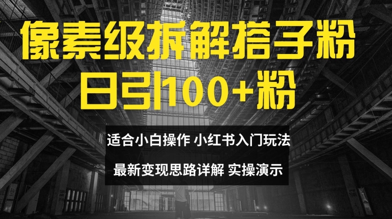 像素级拆解搭子粉，日引100+，小白看完可上手，最新变现思路详解【揭秘】-星火轻创