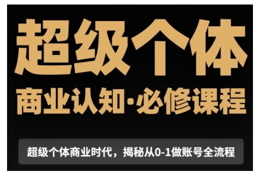 超级个体商业认知觉醒视频课，商业认知·必修课程揭秘从0-1账号全流程-星火轻创