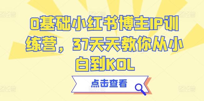0基础小红书博主IP训练营,37天天教你从小白到KOL