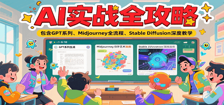 AI实战全攻略,包含GPT系列、Midjourney全流程、Stable Diffusion深度教学-星火轻创