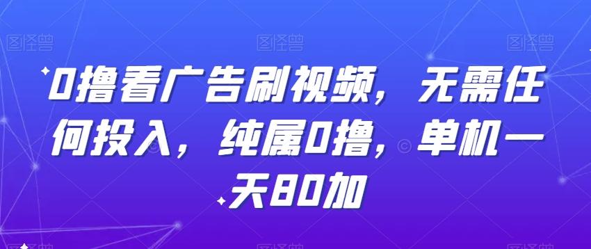 0撸看广告刷视频，无需任何投入，纯属0撸，单机一天80加-星火轻创