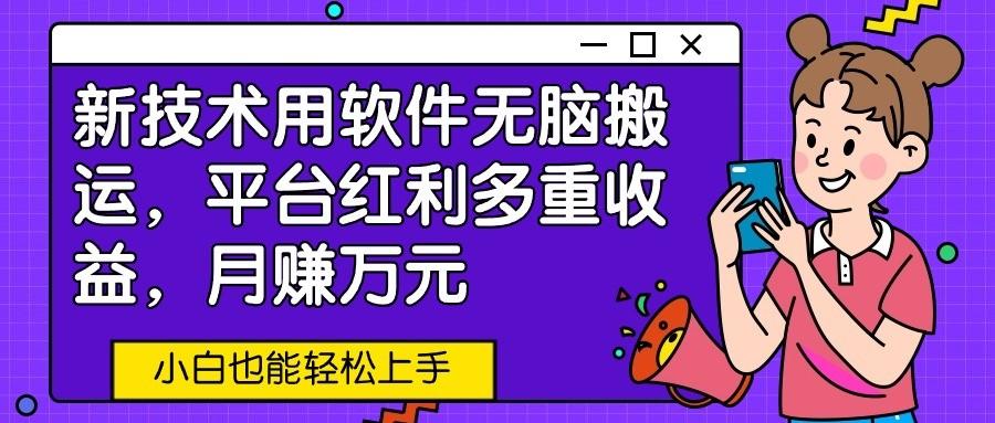 新技术用软件无脑搬运,平台红利多重收益,月赚万元,小白也能轻松上手-星火轻创