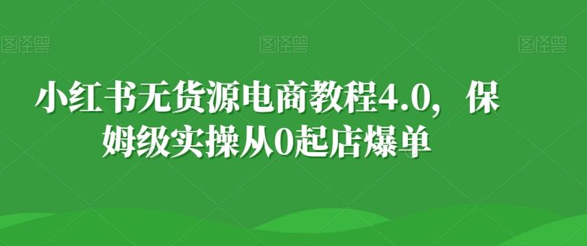 小红书无货源电商教程4.0，保姆级实操从0起店爆单【拆解】-星火轻创