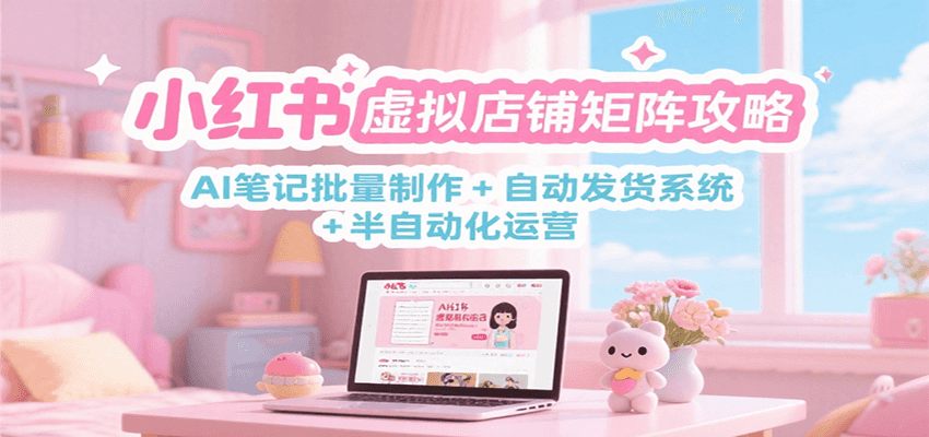 小红书虚拟店铺矩阵攻略:AI笔记批量制作 + 自动发货系统 + 半自动化运营-星火轻创