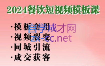 美丽老师·2024餐饮短视频摸版课-星火轻创
