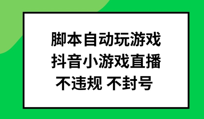 脚本自动玩游戏，抖音小游戏直播，不违规不封号可批量做【揭秘】-星火轻创