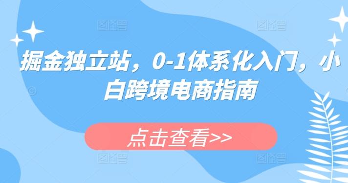 掘金独立站，0-1体系化入门，小白跨境电商指南-星火轻创