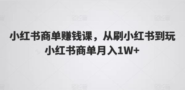 小红书商单赚钱课，从刷小红书到玩小红书商单月入1W+-星火轻创