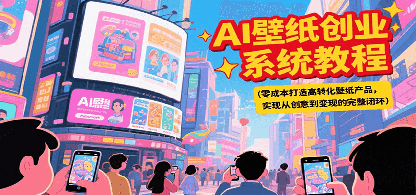 AI壁纸创业系统教程,零成本打造高转化壁纸产品,实现从创意到变现的完整闭环-小艾项目网