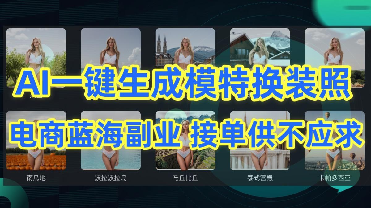 AI制作一键生成模特换装照,电商蓝海副业,接单供不应求-星火轻创