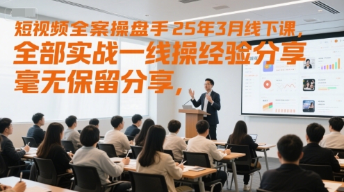 短视频全案操盘手25年3月线下课，全部实战一线操盘手经验分享，毫无保留分享，全是干货-星火轻创