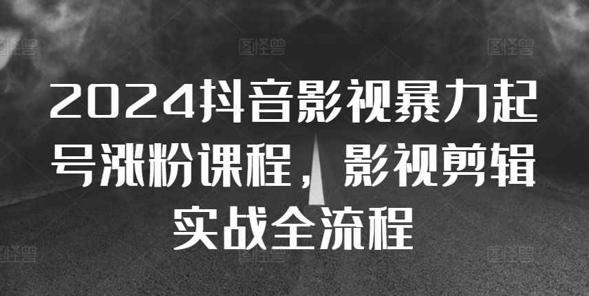 2024抖音影视暴力起号涨粉课程，影视剪辑搬运实战全流程-星火轻创