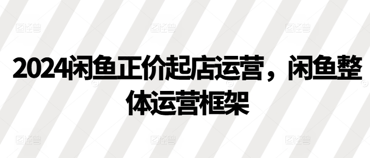 2024闲鱼正价起店运营，闲鱼整体运营框架-星火轻创