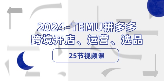 2024-TEMU拼多多·跨境开店、运营、选品(25节视频课-星火轻创