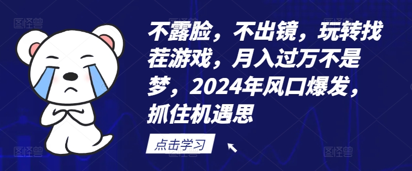 不露脸，不出镜，玩转找茬游戏，月入过万不是梦，2024年风口爆发，抓住机遇【揭秘】-星火轻创
