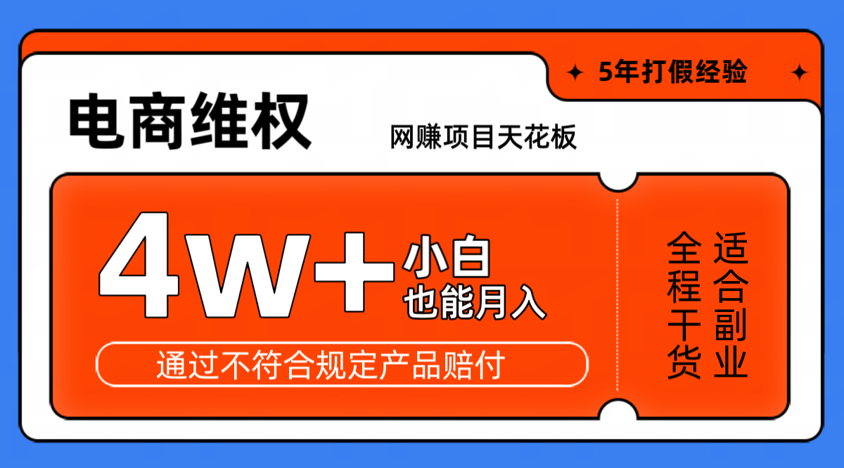 网赚项目天花板电商购物维权月收入稳定4w+独家玩法小白也能上手-星火轻创