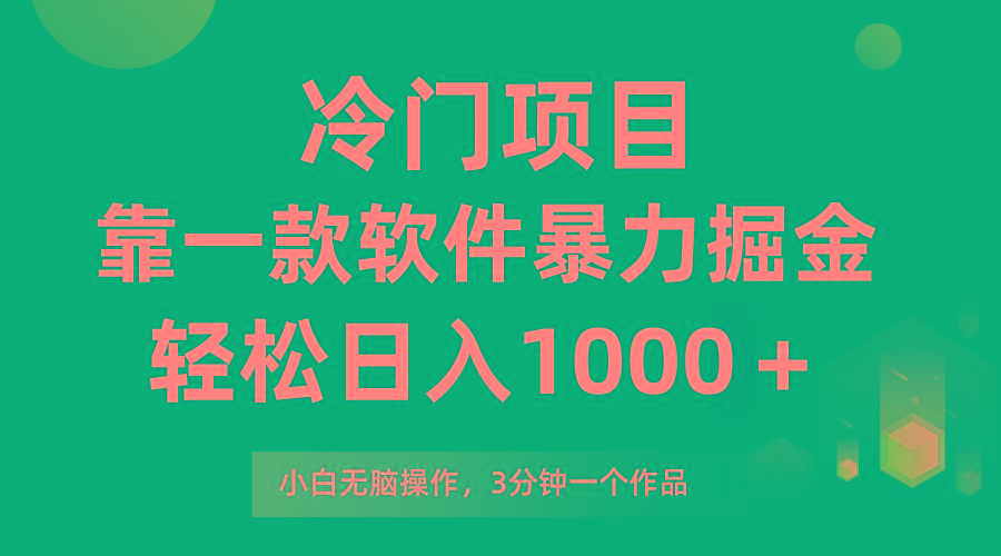 (9791期)冷门项目，靠一款软件暴力掘金日入1000＋，小白轻松上手第二天见收益-星火轻创