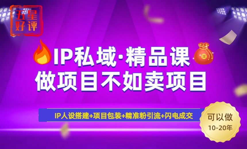 2025年“IP私域·密训精品课”，日赚3000+小白避坑年赚百万，暴力引流...-星火轻创