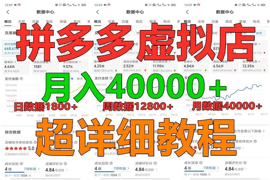拼多多虚拟电商训练营月入40000+，全网最详细，你做你也行，暴利稳定长久-星火轻创