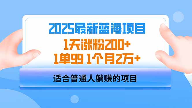 2025蓝海项目 1天涨粉200+ 1单99 1个月2万+-星火轻创