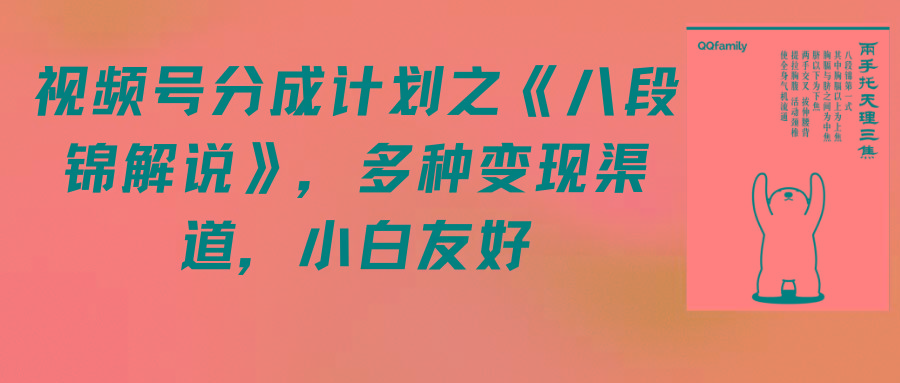 (9537期)视频号分成计划之《八段锦解说》，多种变现渠道，小白友好(教程+素材)-星火轻创