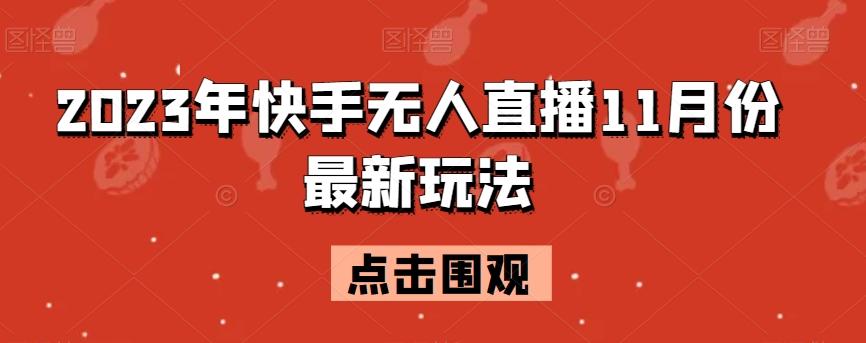 2023年快手无人直播11月份最新玩法-星火轻创